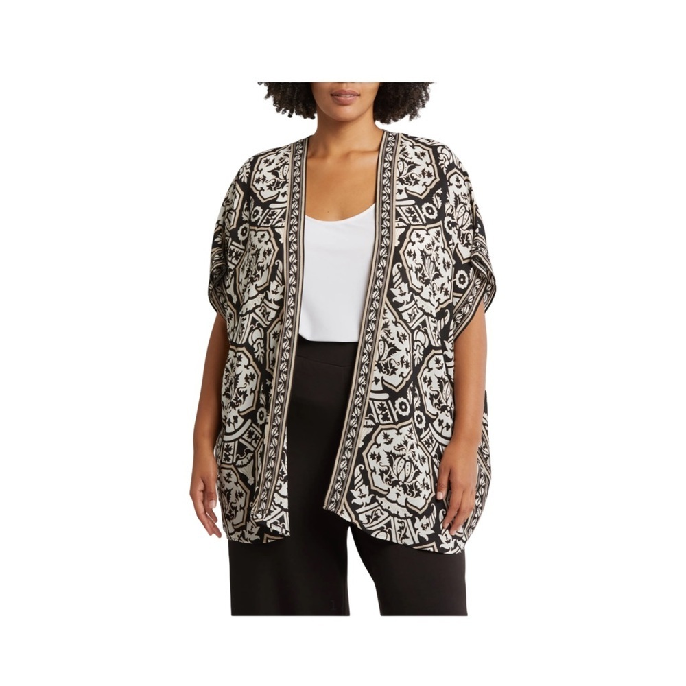 Max Studio Crepe Ruana Open Front Kimono NWT Size S